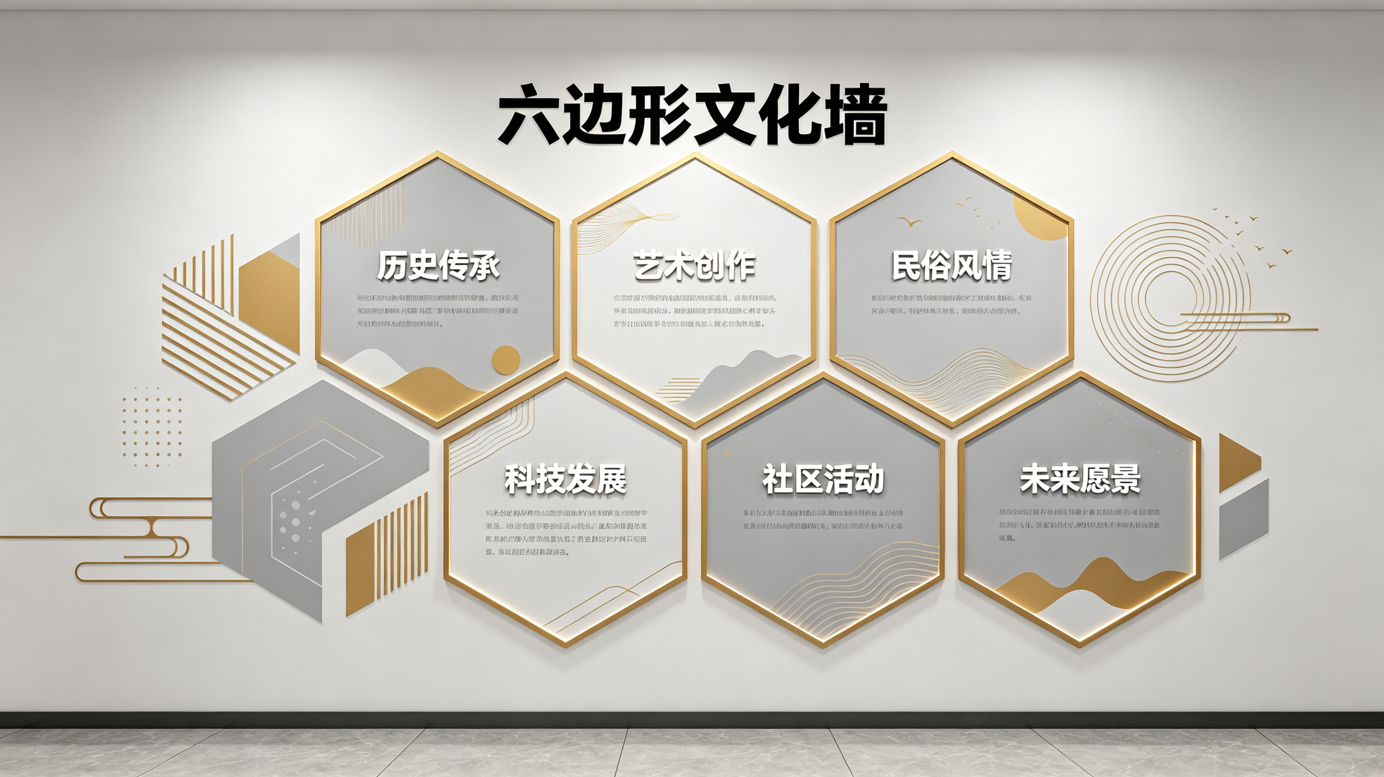  江阴企业文化墙 | 六边形信息美学